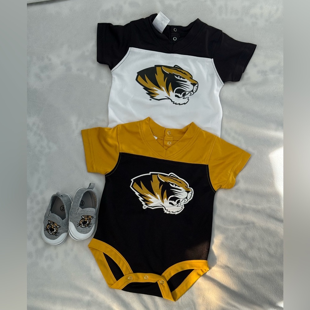 Mizzou Tigers Baby Kids Jersey Shirts and Shoes Bundle